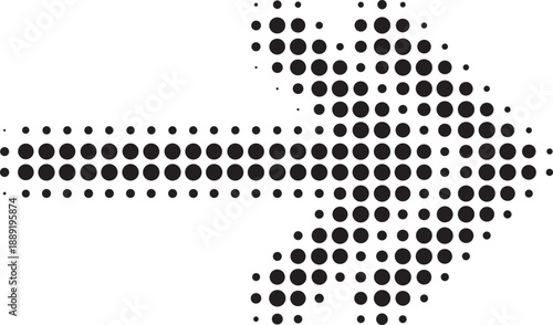 Black vector arrow icons. Cursor. Arrows sign. Modern Simple Arrows. Arrow Icon halftone made of dots on white background. Transparent BG
