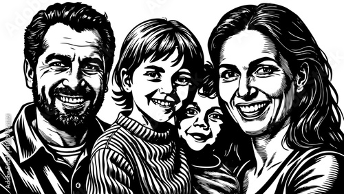 Very beautiful lifestyle portrait of a happy family moment at home, capturing parents and children sharing smiles and connection, expressing love, comfort, and the beauty of everyday family life.