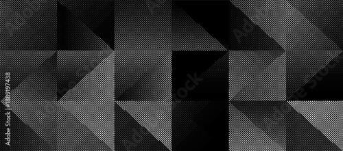 Abstract Geometric Triangle Pattern Background in Black White and Gray Gradient Shades
