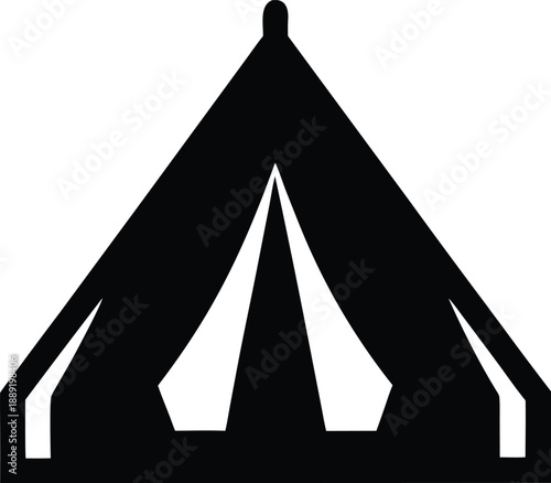tent silhouette vector illustration on transparent background