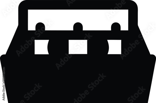 tackle box silhouette vector illustration on transparent background