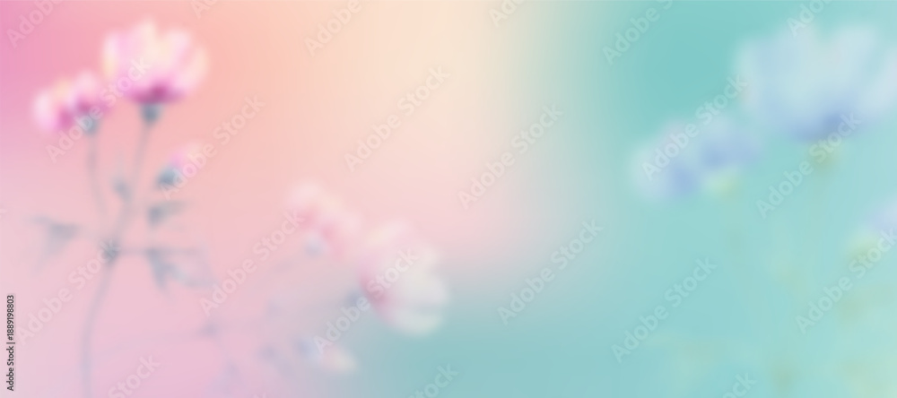 Obraz premium Floral spring gradient background with soft tones. 