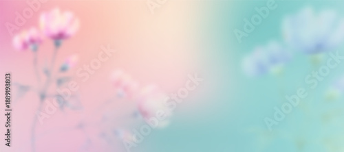 Floral spring gradient background with soft tones. 