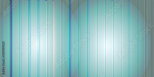 Abstract reeded glass gradient surface,. Dark  field infused with fractal texture in neon teal and whit and  tones, vector illustratio