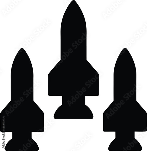 rocket engine silhouette vector illustration on transparent background