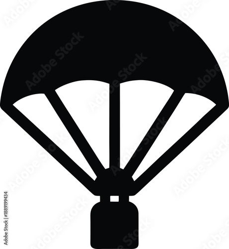 parachute with payload silhouette vector illustration on transparent background