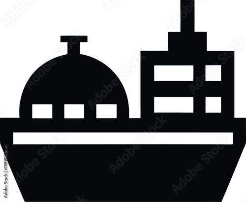 oil tanker silhouette vector illustration on transparent background