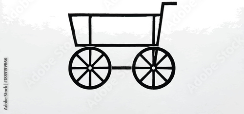 Simple Shopping Cart Icon in Minimalist Style with Black Color on White Background for E-commerce