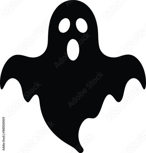 ghost silhouette vector illustration on transparent background