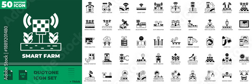 Smart Farm Duotone Editable Icons set