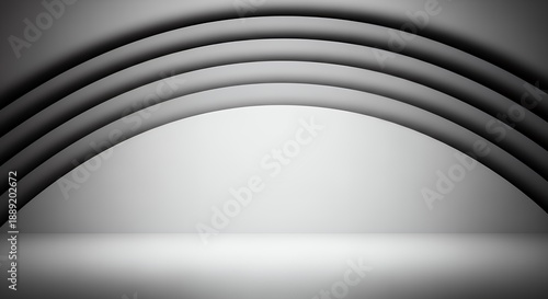Abstract white 3D wave lines for modern architectural and tech background