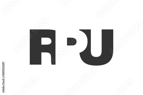 RPU logo design. Initial letter R P U bold font style for tech startups, consulting, corporate branding. Creative company name, headlines typography identity, trendy logotype.