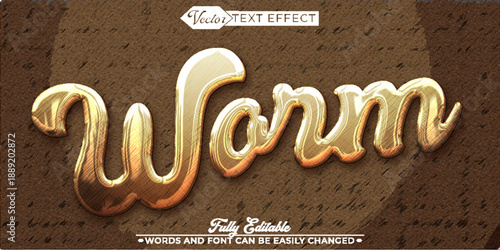   Worm Nature Soil Vector Fully Editable Smart Object Text Effect