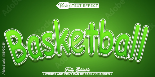   Basketball Sport Action Vector Fully Editable Smart Object Text Effect