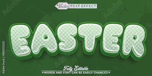   Easter Holiday Spring Vector Fully Editable Smart Object Text Effect