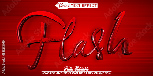   Flash Red Speed Energy Vector Fully Editable Smart Object Text Effect