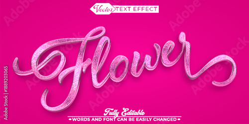   Flower Bloom Nature Vector Fully Editable Smart Object Text Effect