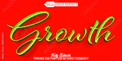   Growth Plant Nature Vector Fully Editable Smart Object Text Effect