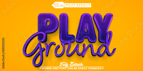   Playground Outdoor Kids Vector Fully Editable Smart Object Text Effect