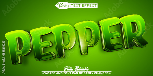   Pepper Spice Food Vector Fully Editable Smart Object Text Effect