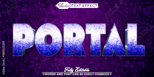   Portal Gateway Magic Science Dimension Vector Fully Editable Smart Object Text Effect