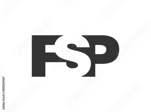 FSP logo design. Initial letter F S P bold font style for tech startups, consulting, corporate branding. Creative company name, headlines typography identity, trendy logotype.