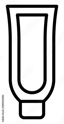 This clean, minimalist vector line art icon of a cosmetic tube represents skincare and daily hygiene. It is perfect for modern beauty branding, digital health apps, and UI graphics.