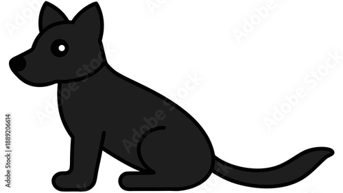 Vector illustration of black dog 