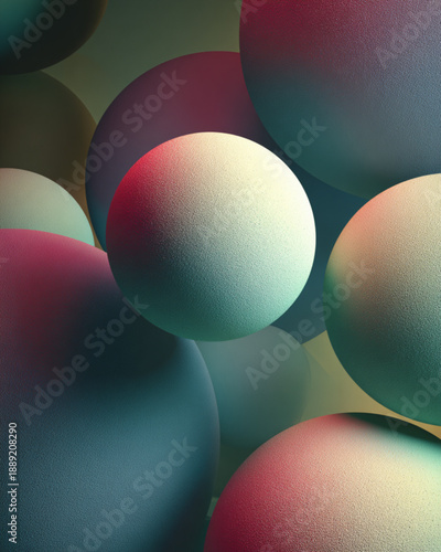 Colorful Spheres in Close Up View.