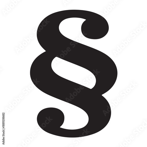 Paragraph section sign symbol vector illustration black double s-mark representing legal code statute law text or official government document isolated on a transparent background