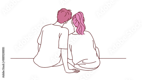 A loving couple sitting together in a tender moment of affection