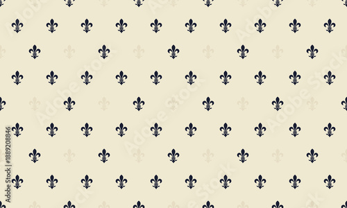 Elegant fleurdelis pattern, perfect for classic design projects.  Subtle, repeating motif evokes royalty, heritage, and timeless sophistication. Ideal for websites, stationery, or textile designs.