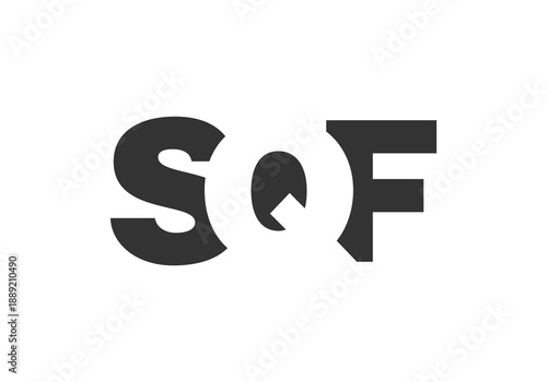 SQF logo design. Initial letter S Q F bold font style for tech startups, consulting, corporate branding. Creative company name, headlines typography identity, trendy logotype.