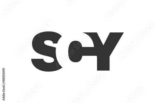 SCY logo design. Initial letter S C Y bold font style for tech startups, consulting, corporate branding. Creative company name, headlines typography identity, trendy logotype.
