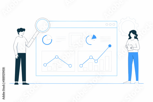 Data analysis and strategic planning with team collaboration and visual charts