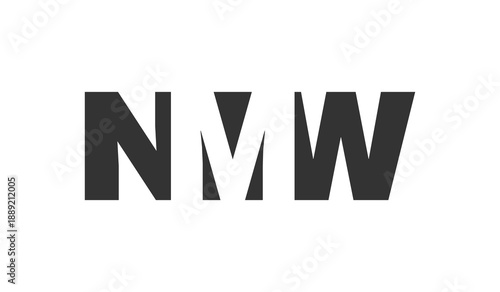 NMW logo design. Initial letter N M W bold font style for tech startups, consulting, corporate branding. Creative company name, headlines typography identity, trendy logotype.