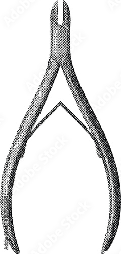 Halftone Cuticle Nipper Illustration – Vintage Manicure Nail Tool