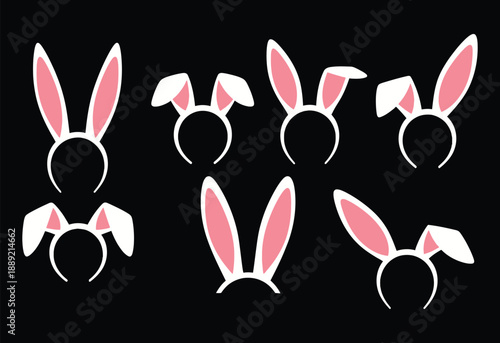 Happy easter bunny ears headbands for kids and adults