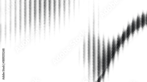 Abstract geometric pattern of grayscale hexagons creating wave effect