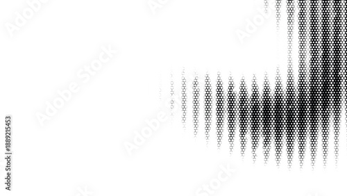 Abstract hexagonal pattern flowing into a digital wave effect