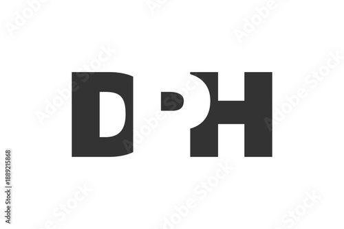 DPH logo design. Initial letter D P H bold font style for tech startups, consulting, corporate branding. Creative company name, headlines typography identity, trendy logotype.
