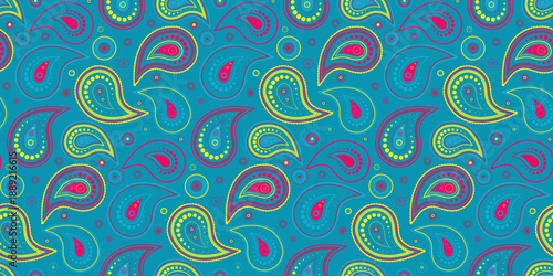 Vintage rug with intricacy bohemian. Colours poster to oriental idea. Paisley indian with variation old.