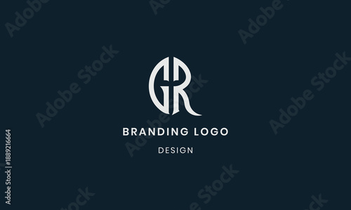 Modern branding logo design with stylish GR initials