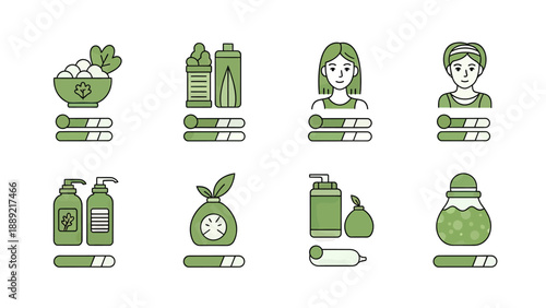 Natural Skincare Icons and Elements