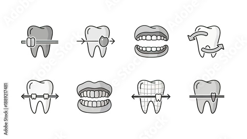 Dental Care and Orthodontics Icons