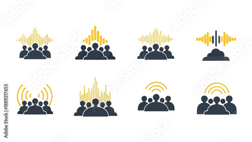 Group Audio Wave Icons