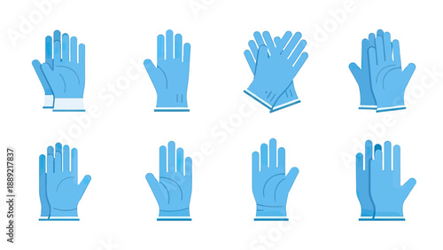 Collection of Blue Medical Gloves for Protection