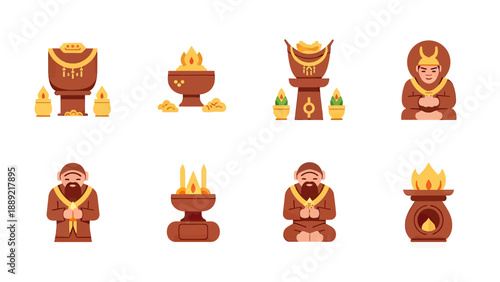 Spiritual Ritual Icons: Meditation, Incense, and Prayer Items