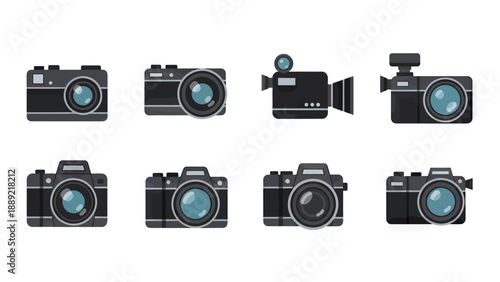 Collection of Digital Cameras and Camcorders Icons
