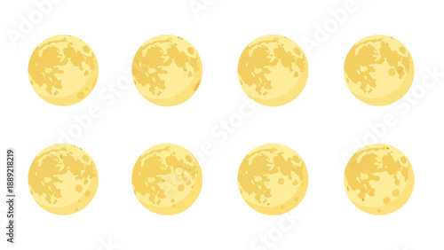 Celestial Moon Phases Cycle Graphic Vector